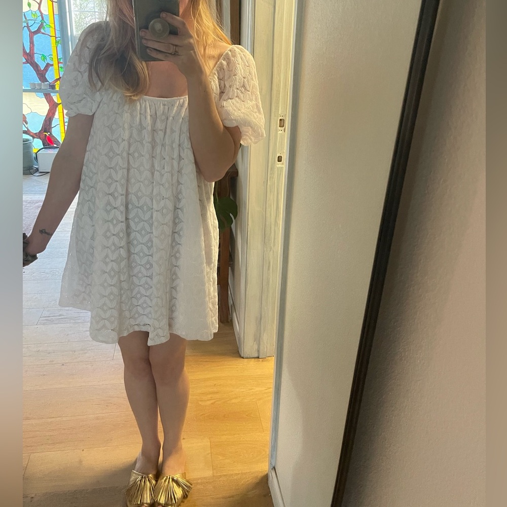 Show Me Your MuMu white Flora mini dress NWT